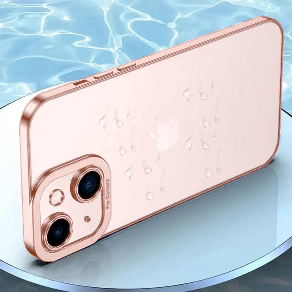 Etui do iPhone 14 Camera High PRO z osłoną kamery, różowe złoto (OUTLET)