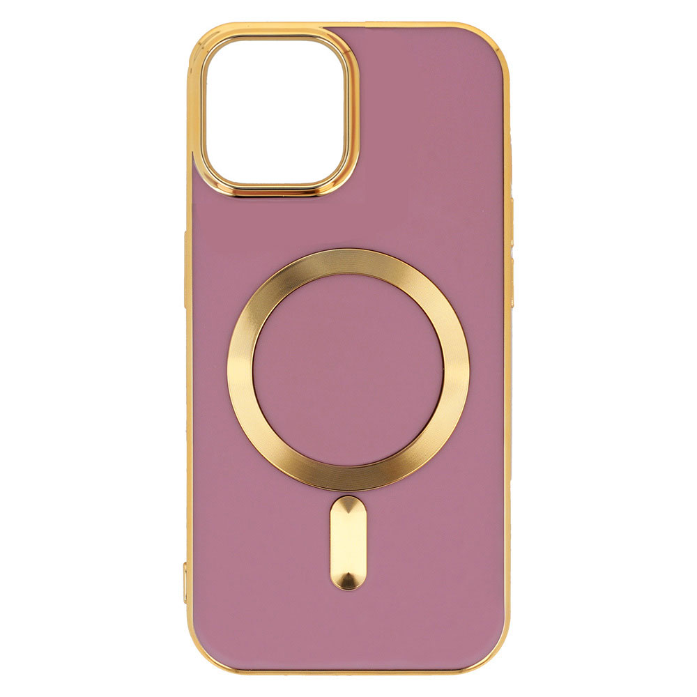 Etui do iPhone 12 Liquid Gold Magsafe, fioletowe