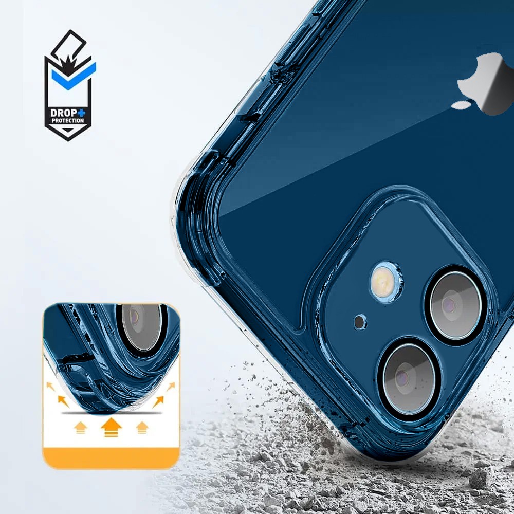 Etui do iPhone 12 Premium Protect Full Cover z osłoną kamery i obiektywów 9H, przeźroczyste (OUTLET)