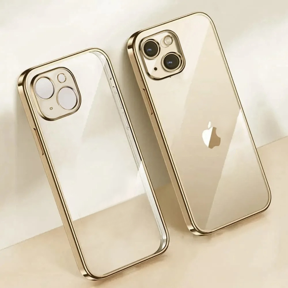 Etui do iPhone 15 slim golden z osłoną kamery, złote (OUTLET)