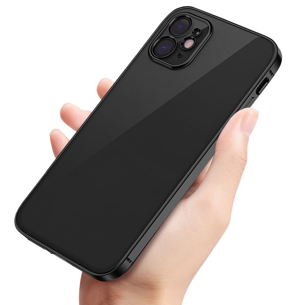 Etui do iPhone 12 slim graphite z osłoną kamery, czarne grafitowe (OUTLET)