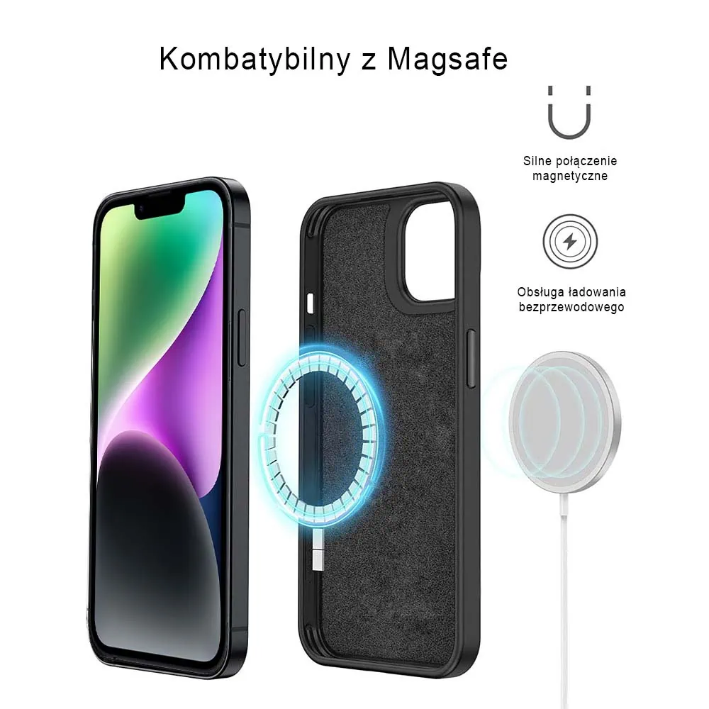 Etui do iPhone 14 karbonowe z Magsafe, czarne