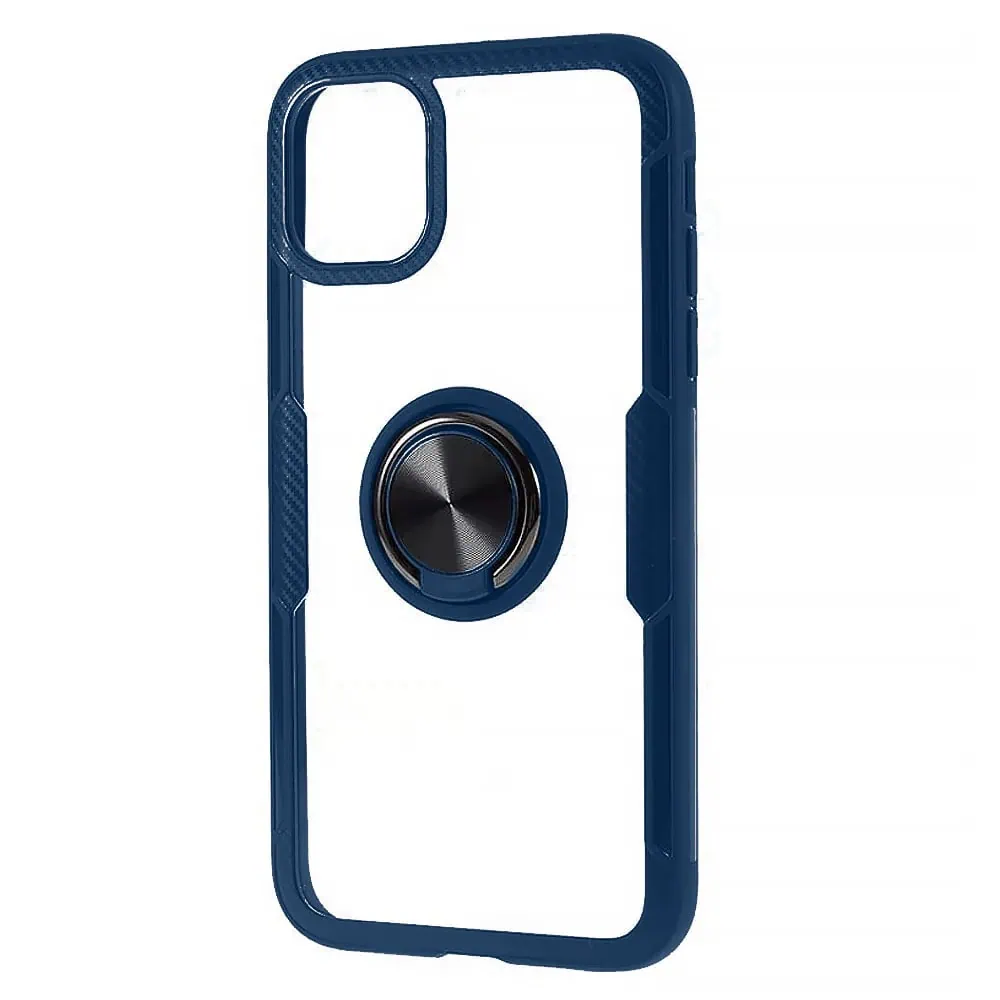 Etui do iPhone 14, Ring Armor pancerne hybrydowe etui pokrowiec + magnetyczny uchwyt, granatowe