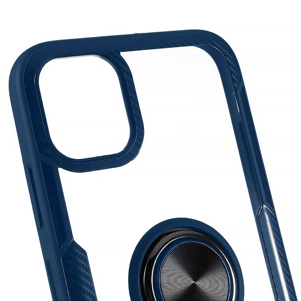 Etui do iPhone 14, Ring Armor pancerne hybrydowe etui pokrowiec + magnetyczny uchwyt, granatowe