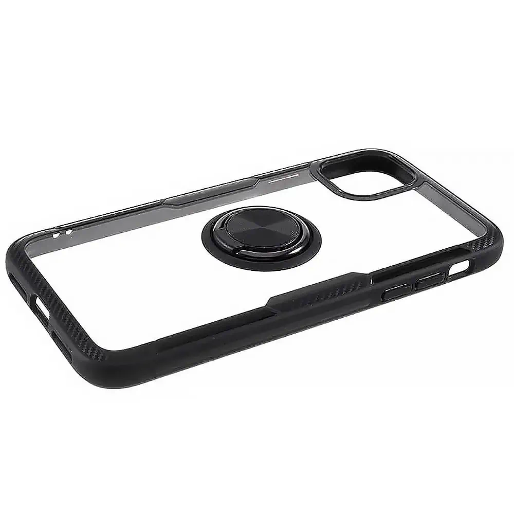 Etui do iPhone 15, Ring Armor pancerne hybrydowe etui pokrowiec + magnetyczny uchwyt, czarne