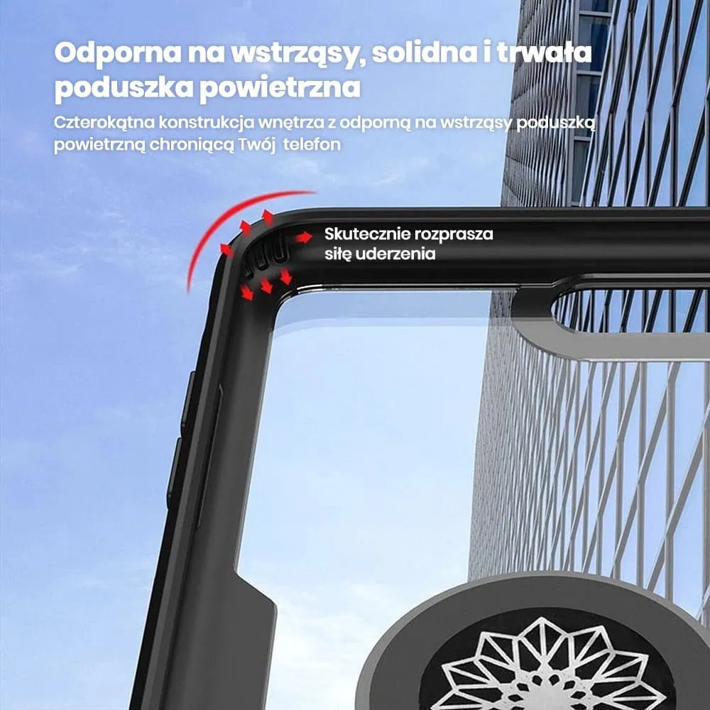 Etui do iPhone 15, Ring Armor pancerne hybrydowe etui pokrowiec + magnetyczny uchwyt, czarne