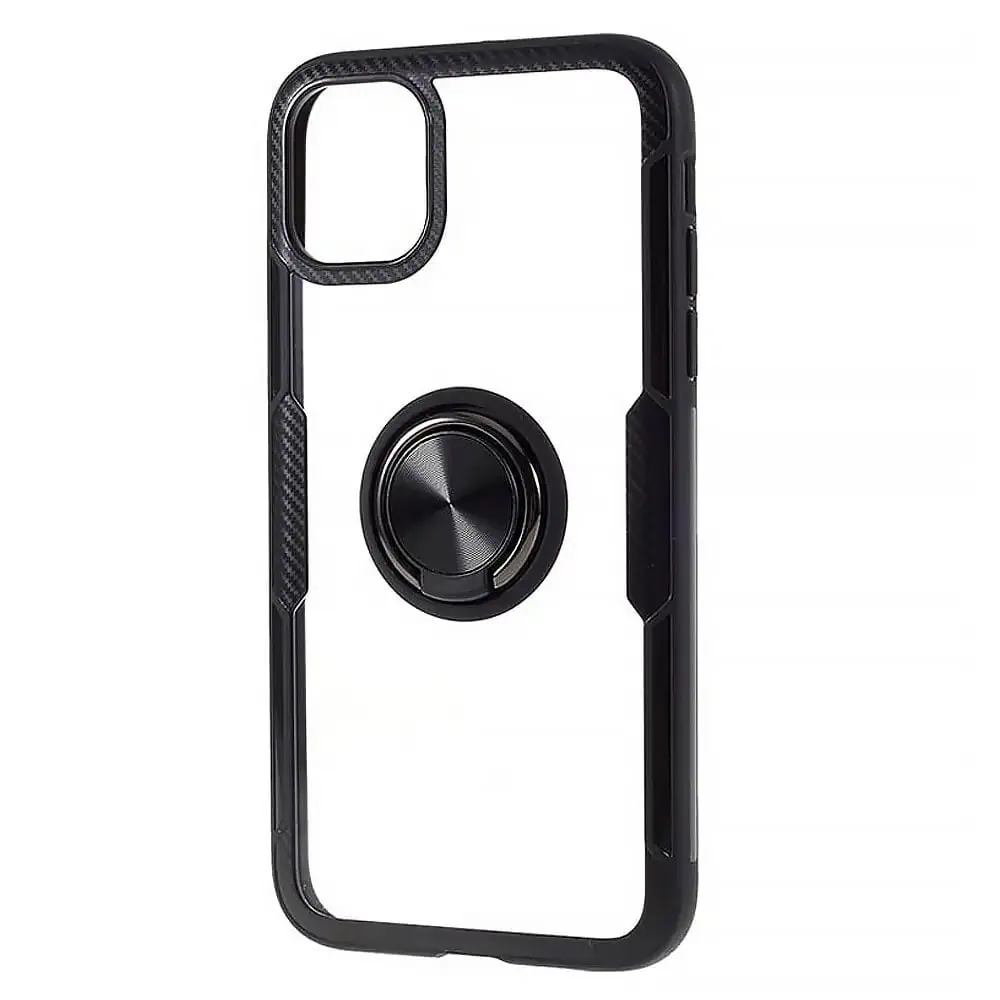 Etui do iPhone 15, Ring Armor pancerne hybrydowe etui pokrowiec + magnetyczny uchwyt, czarne