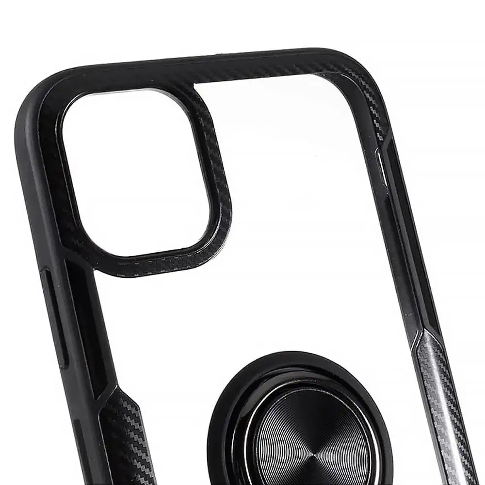 Etui do iPhone 15, Ring Armor pancerne hybrydowe etui pokrowiec + magnetyczny uchwyt, czarne