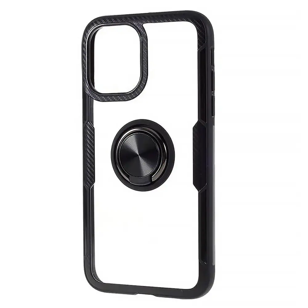 Etui do iPhone 15 Pro, Ring Armor pancerne hybrydowe etui pokrowiec + magnetyczny uchwyt, czarne