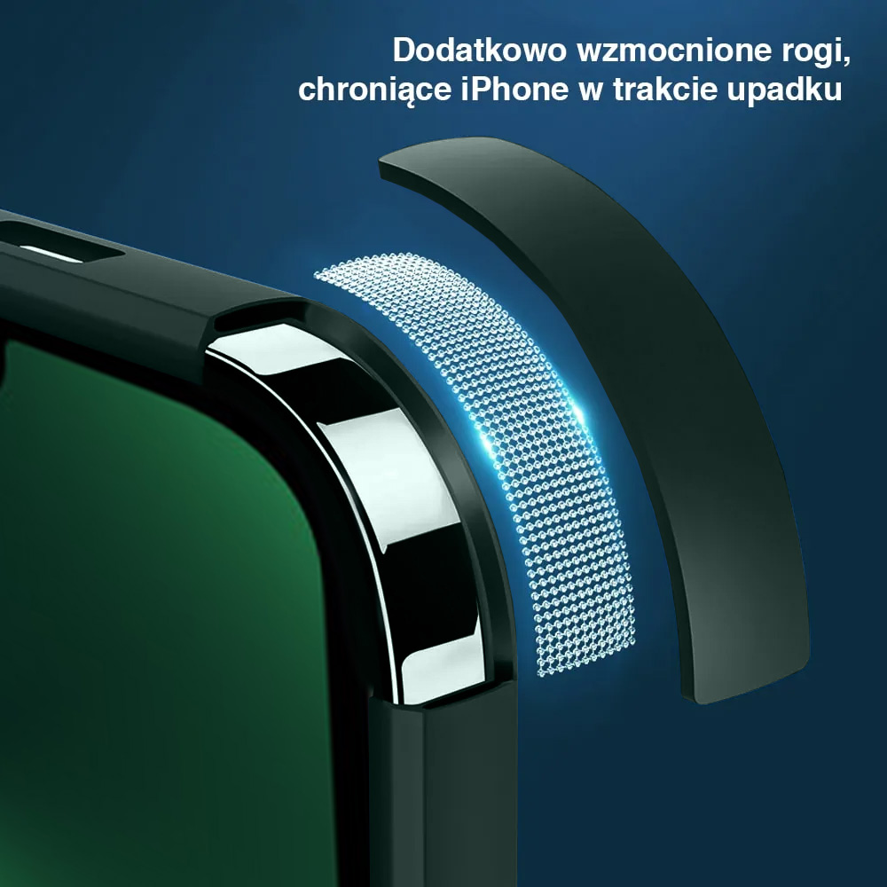 Etui do iPhone 13 Pro silikonowe z mikrofibrą Premium Soft Touch MagSafe ochrona aparatu, ciemno zielone