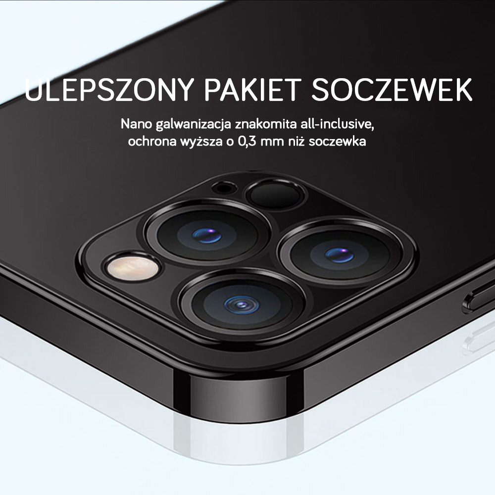 Etui do iPhone 15 Pro slim black z osłoną kamery, czarne grafitowe (OUTLET)