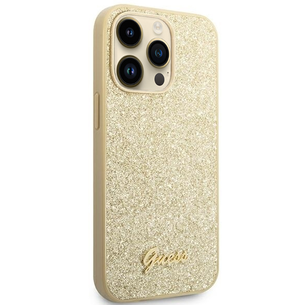 Etui do iPhone 14 Pro Max Guess Glitter luksusowe złote