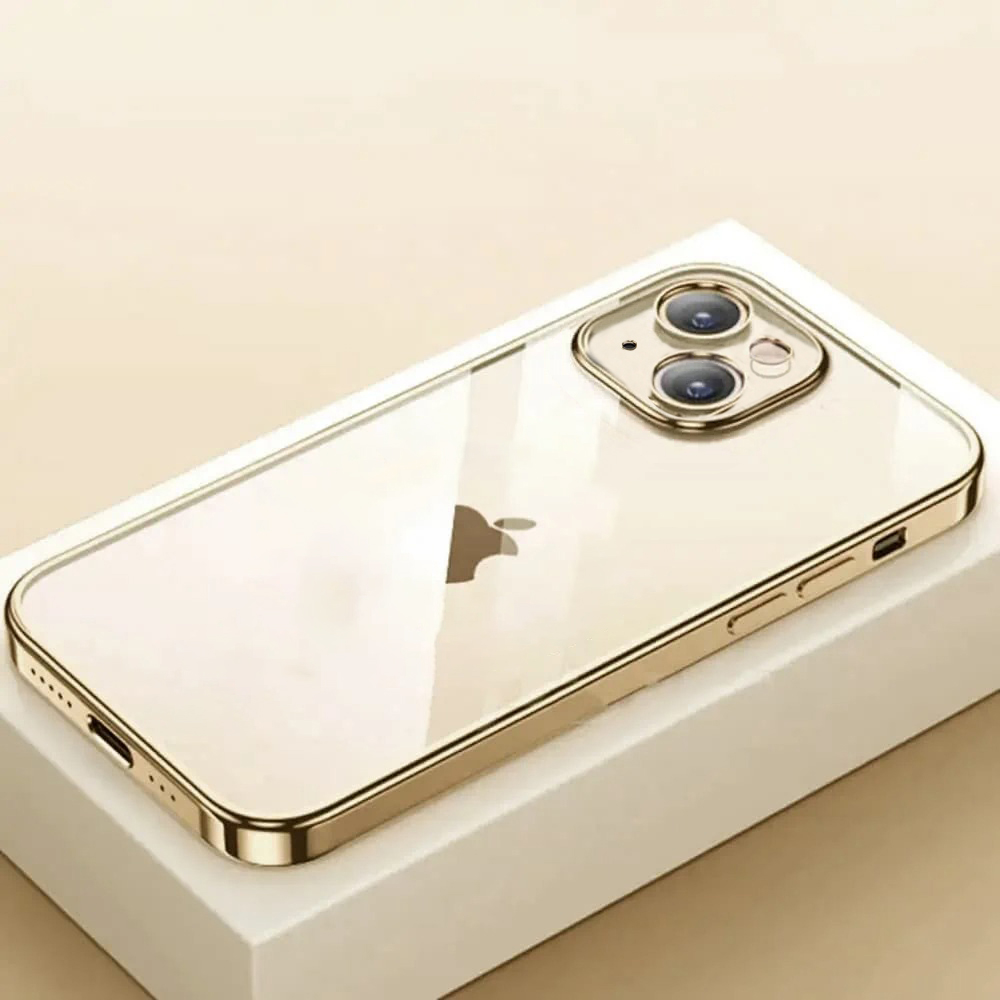Etui do iPhone 15 slim golden z osłoną kamery, złote (OUTLET)