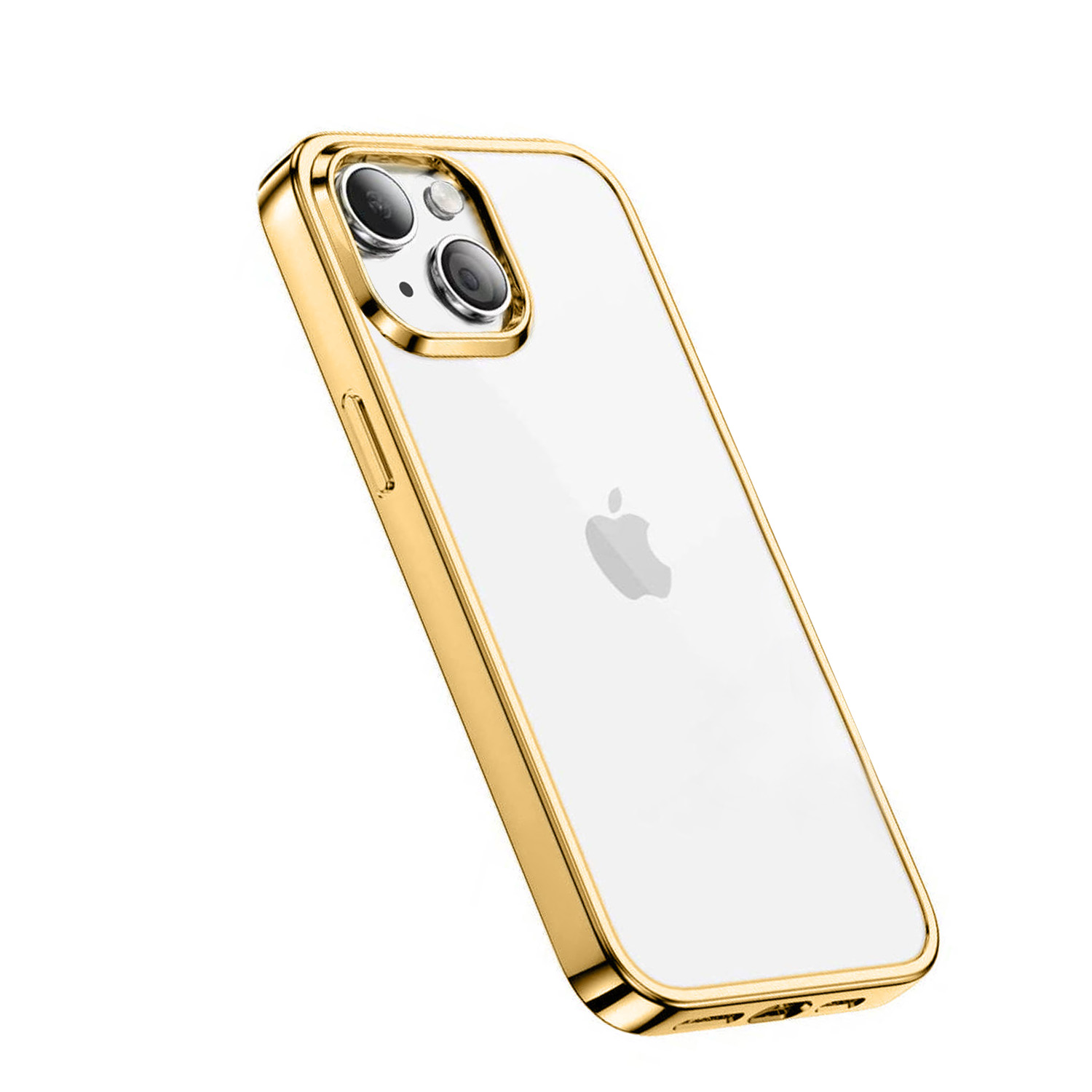 Etui do iPhone 14 JETech Simple Metallic gold przeźroczyste z ramką w kolorze złota (OUTLET)