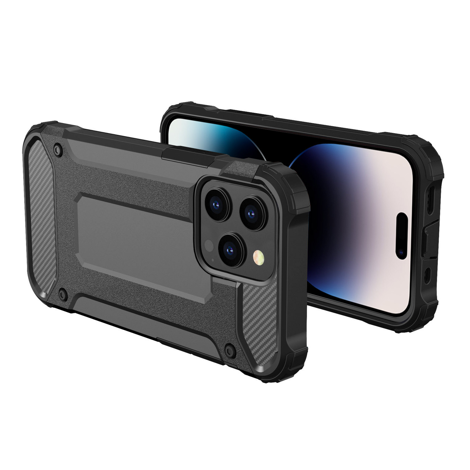 Etui do iPhone 14 Pro Max pancerne hybrydowe, czarne