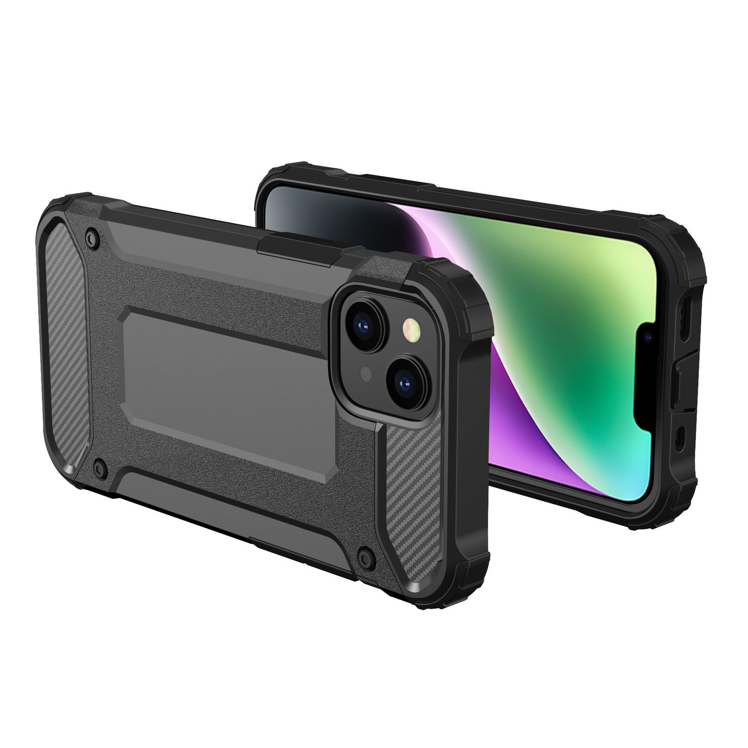 Etui do iPhone 14 pancerne hybrydowe, czarne