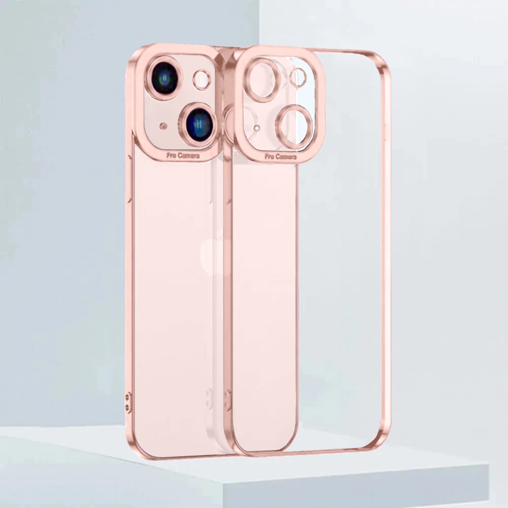 Etui do iPhone 14 Camera High PRO z osłoną kamery, różowe złoto (OUTLET)