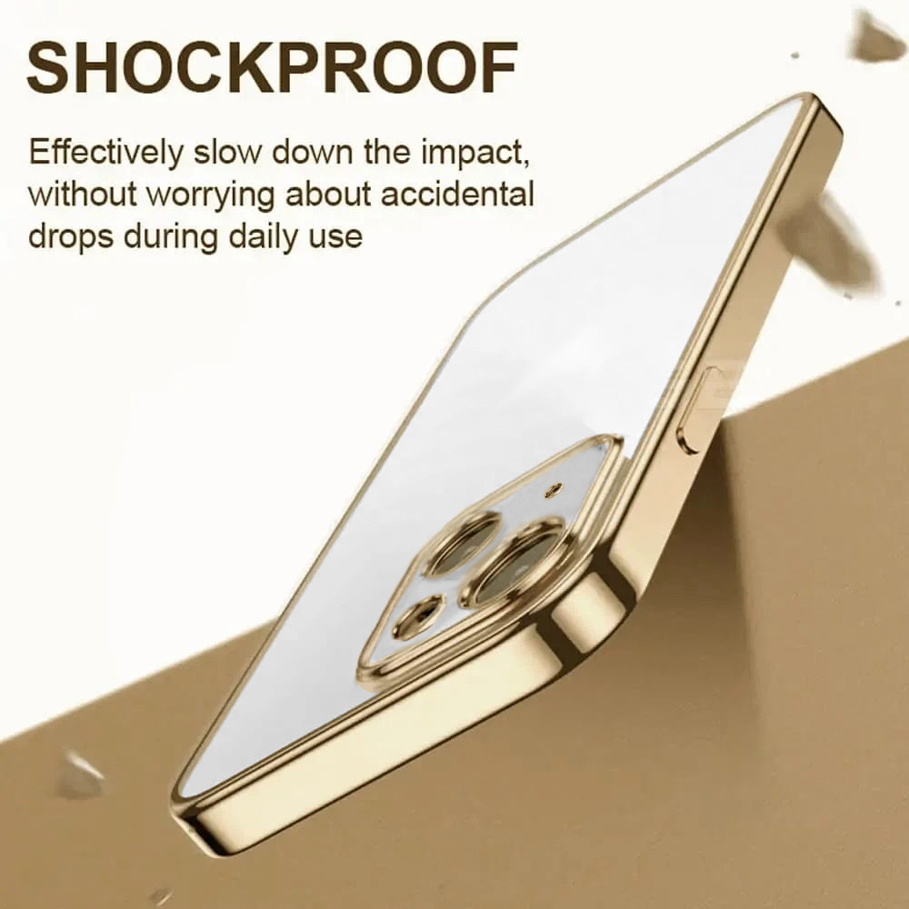 Etui do iPhone 13 Mini slim golden z osłoną kamery, złote (OUTLET)