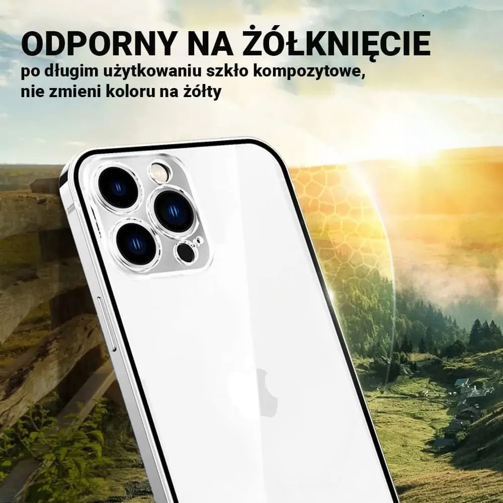 Etui do iPhone 14 Pro Ibizu Elite Skin, krystalicznie czyste z metalową ramką, srebrne (OUTLET)
