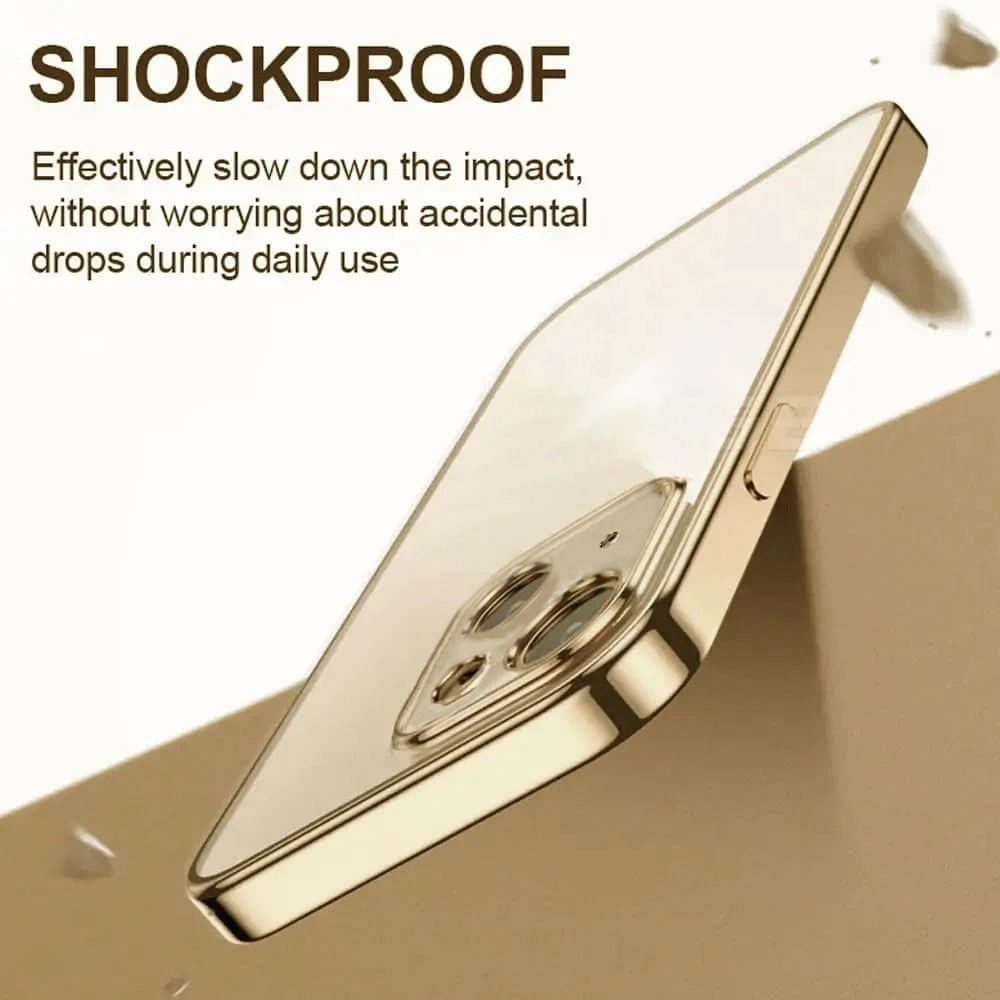 Etui do iPhone 15 slim golden z osłoną kamery, złote (OUTLET)