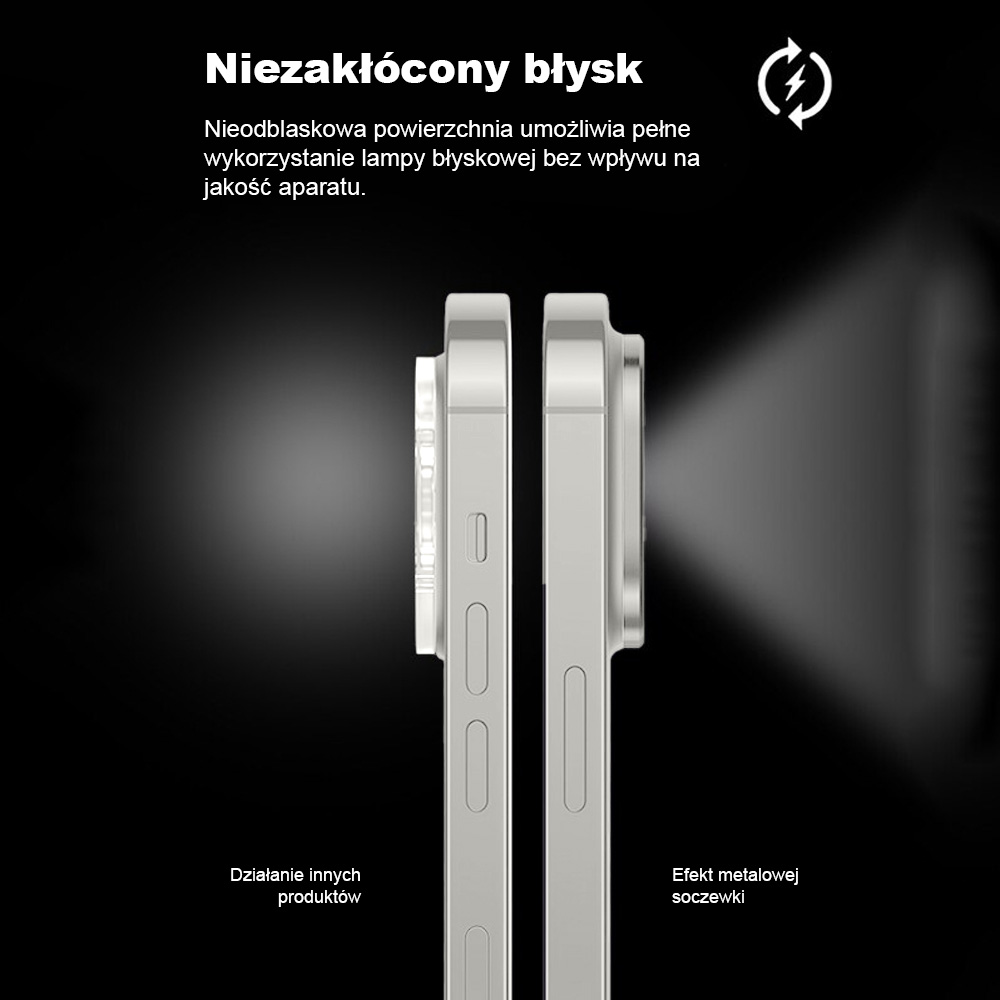 iPhone 14 Plus gładka metalowa osłona na cały aparat, srebrna