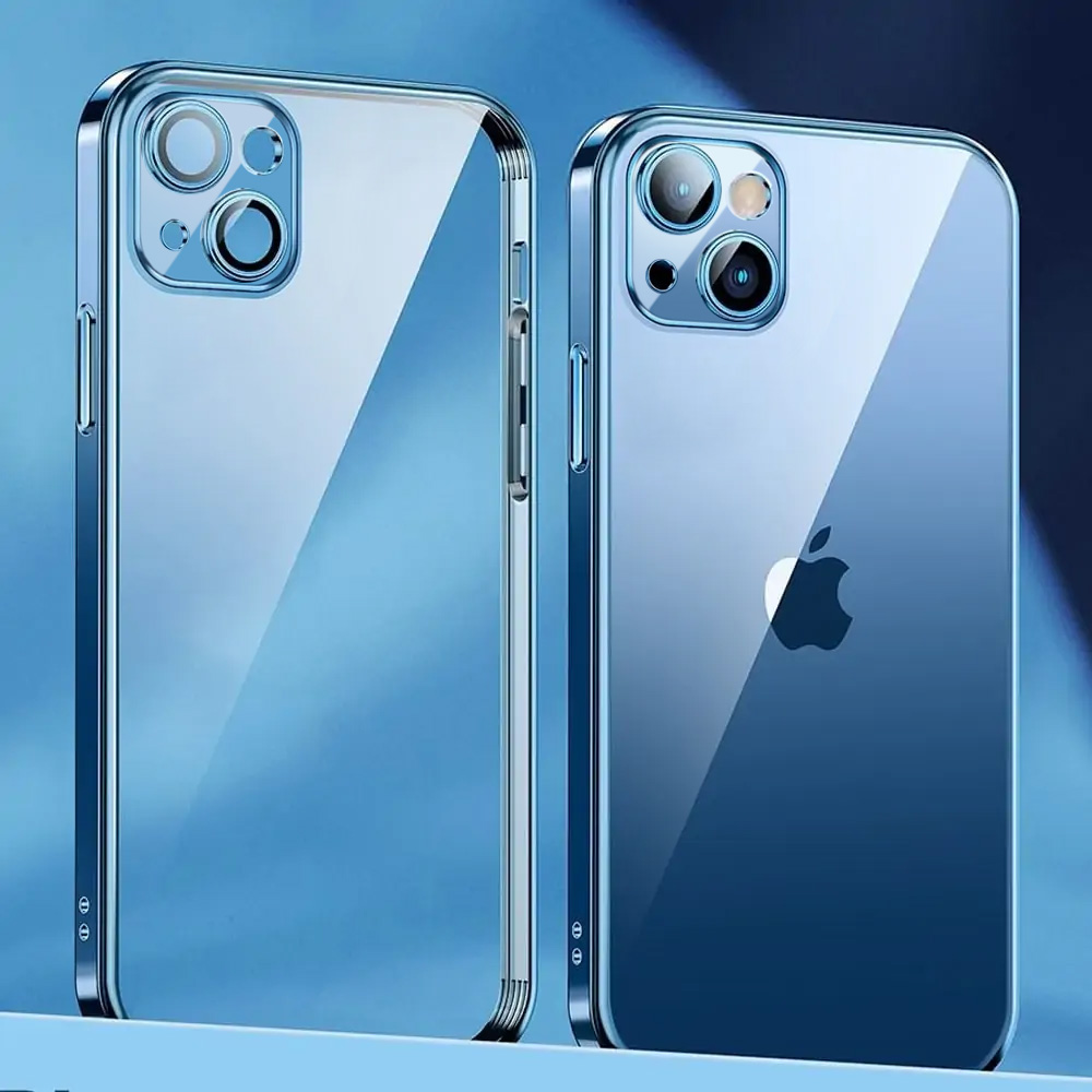 Etui do iPhone 13 Premium Protect Full Cover z osłoną kamery i obiektywów 9H, srebrne (OUTLET)