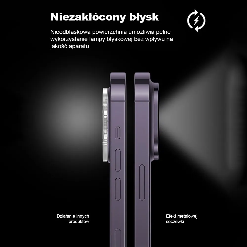 iPhone 14 Pro Max gładka metalowa osłona na cały aparat, purpurowa, fioletowa