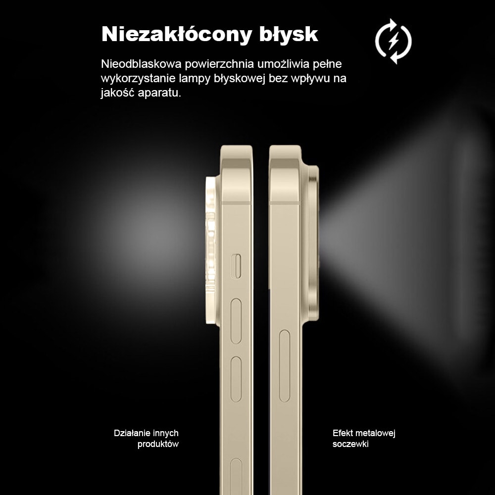 iPhone 14 Pro Max metalowa osłona na cały aparat, złota