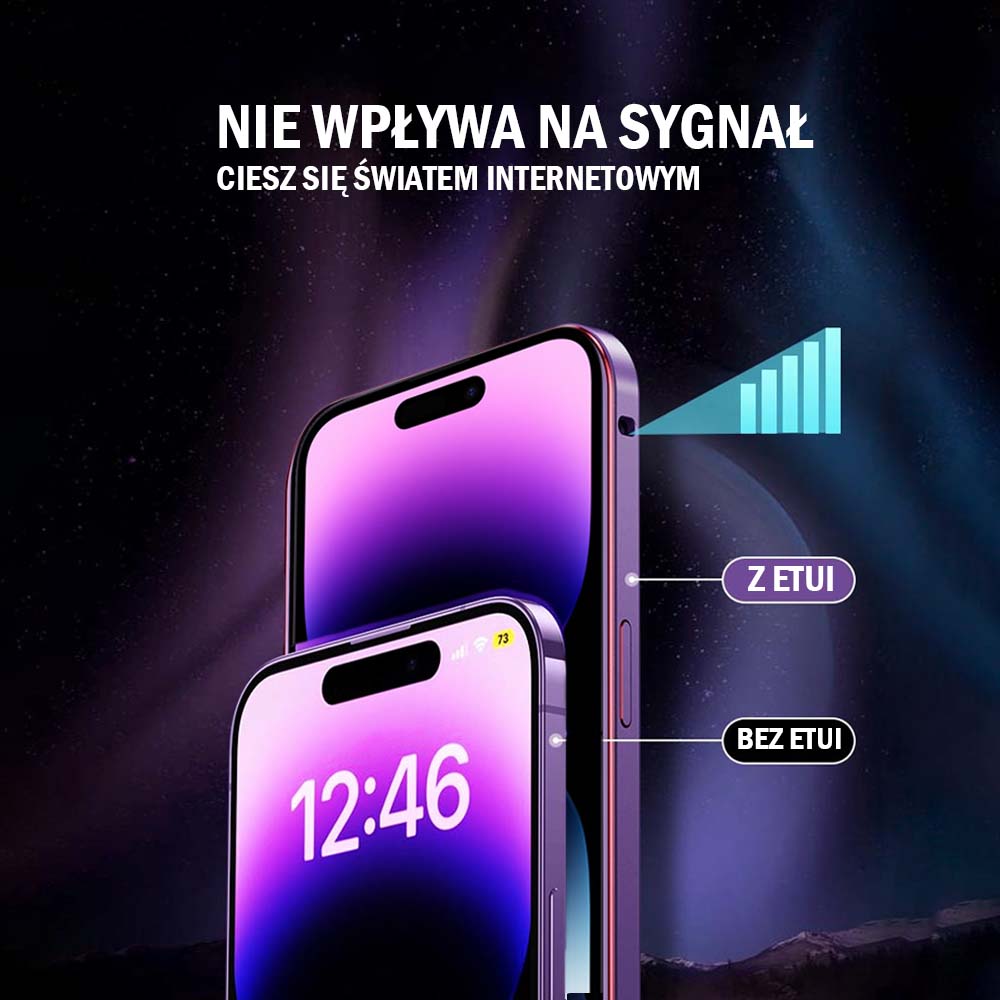 Etui do iPhone 14 Pro Max Metalic Frame Oryginal, ochrona aparatu, purpurowa ramka