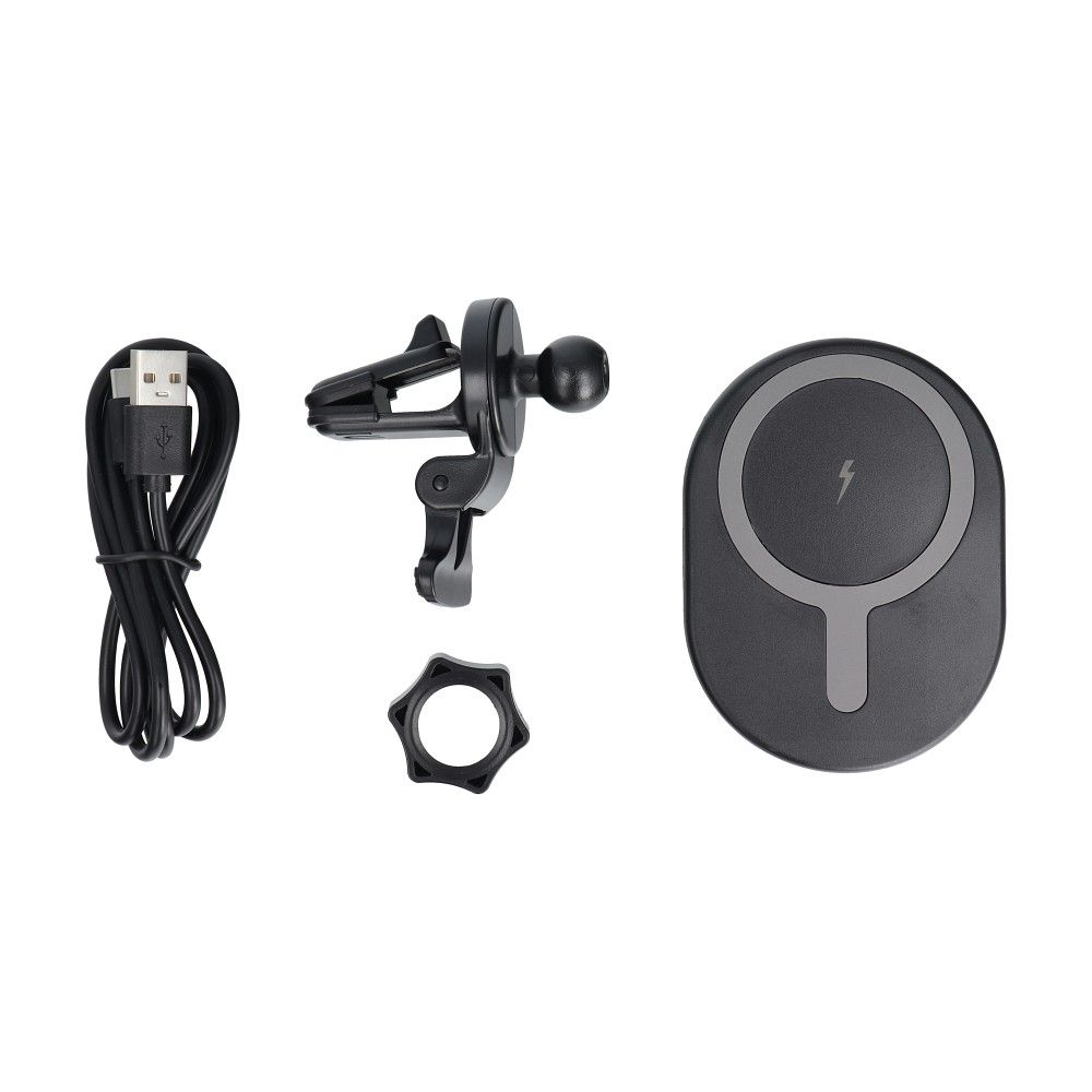 Uchwyt samochodowy do kratki z MagSafe i ładowaniem indukcyjnym, czarny