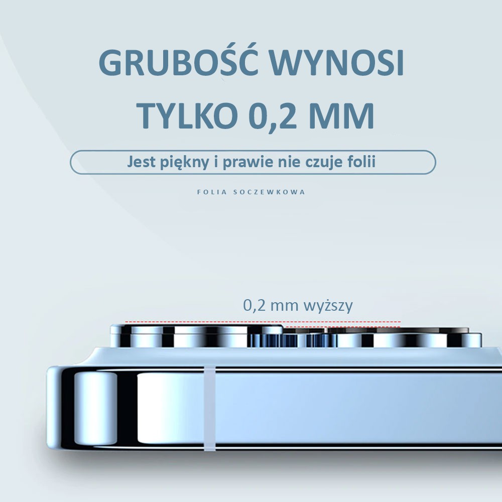 Metalowa osłona obiektywów szkło na aparat iPhone 14 Plus, niebieskie