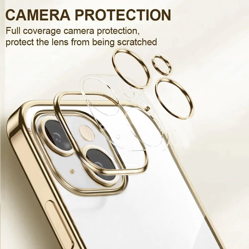 Etui do iPhone 13 Mini slim golden z osłoną kamery, złote (OUTLET)