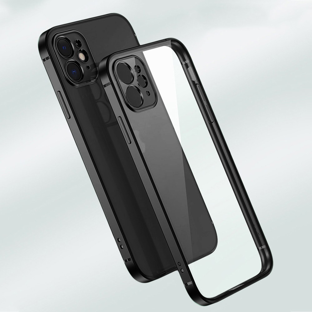 Etui do iPhone 12 slim graphite z osłoną kamery, czarne grafitowe (OUTLET)