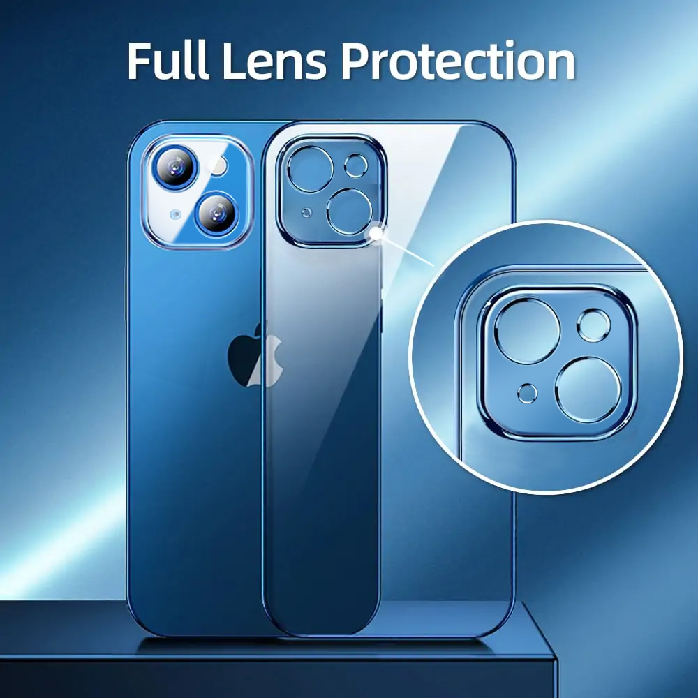 Etui do iPhone 13 Premium Protect Full Cover z osłoną kamery i obiektywów 9H, srebrne (OUTLET)