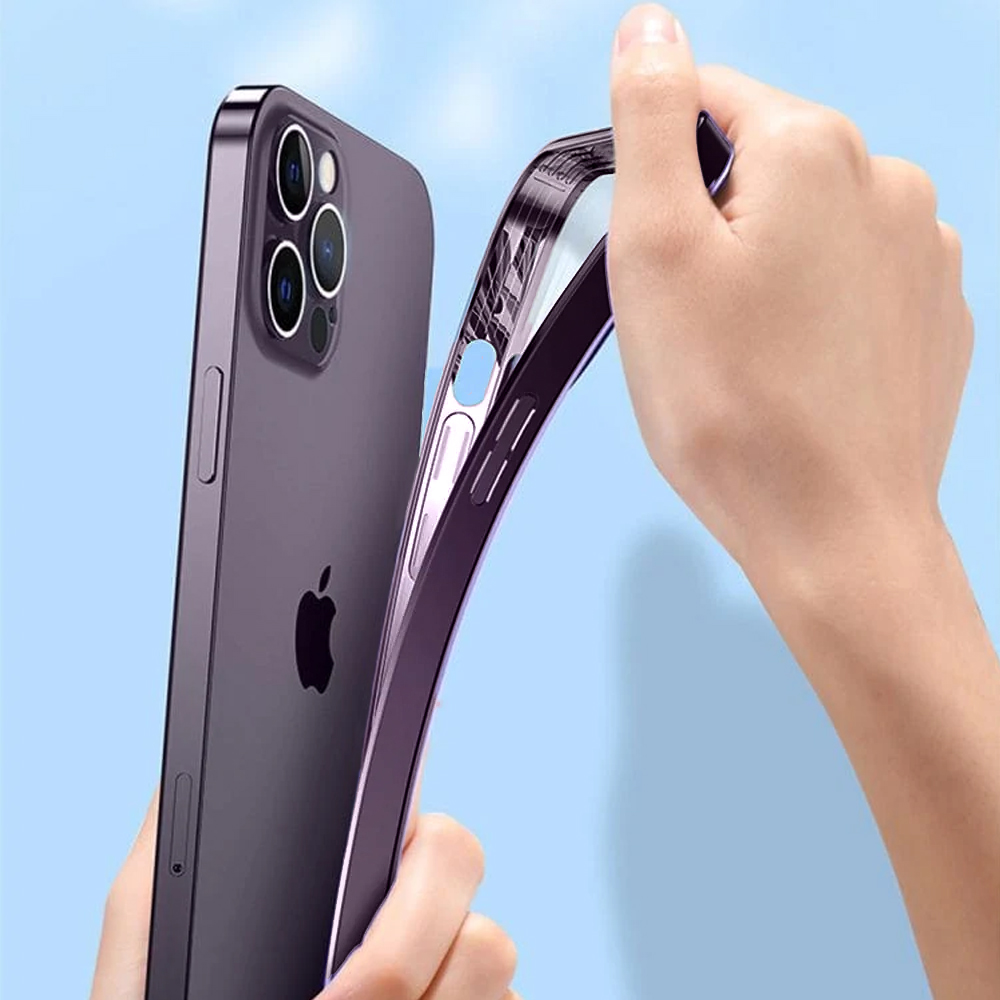 Etui do iPhone 14 Pro premium purple MagSafe z osłoną kamery, głęboka purpura (OUTLET)