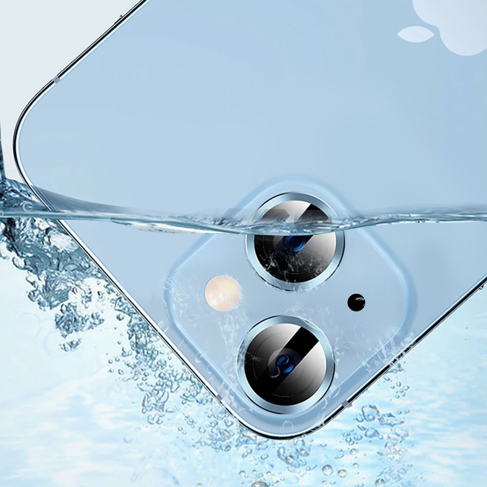 Metalowa osłona obiektywów szkło na aparat iPhone 14 Plus, niebieskie