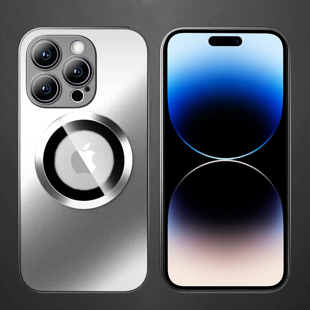 Etui do iPhone 14 Pro Max Noble Brush Silver MagSafe z widocznym logo i osłoną na aparat, srebrne (OUTLET)