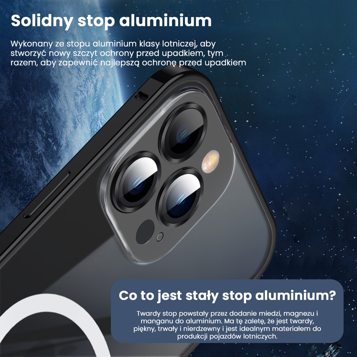 Etui do iPhone 14 Pro Max Metalic Black Frame Oryginal matowe, hybrydowa ochrona kamery, czarna ramka