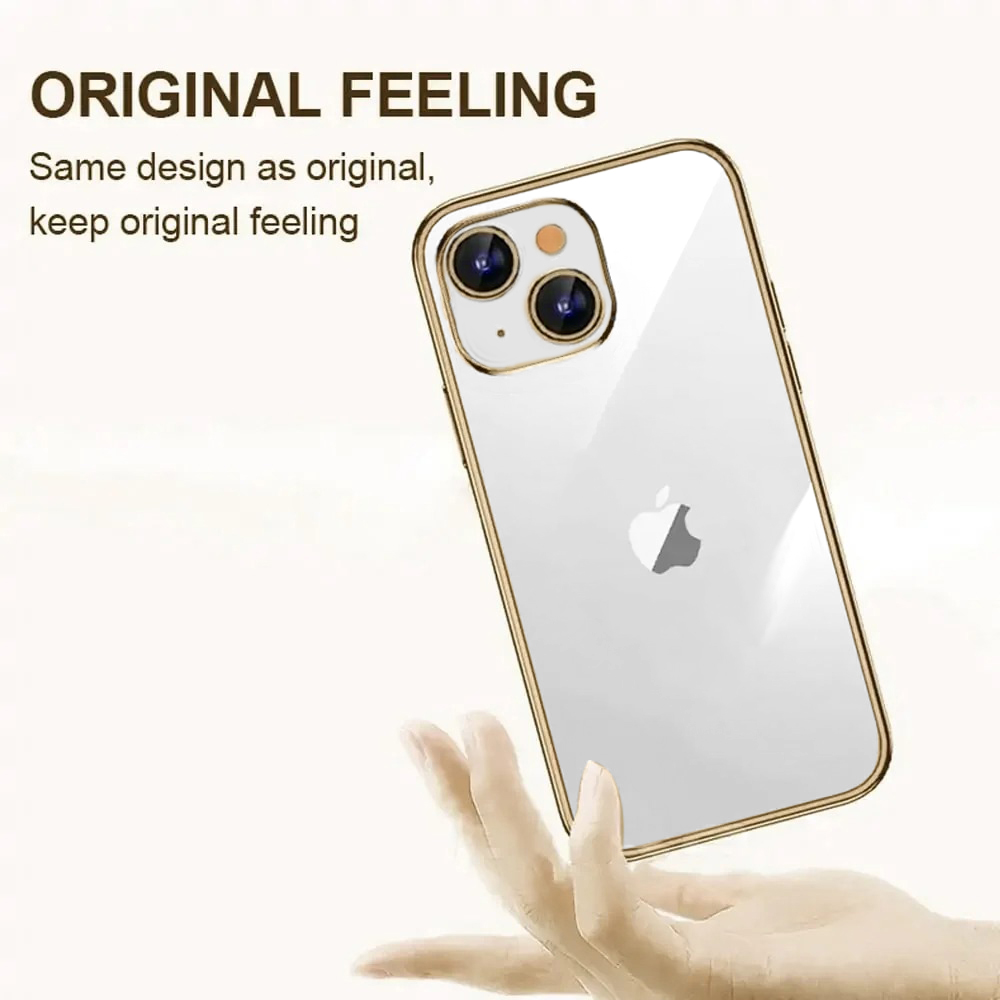 Etui do iPhone 13 Mini slim golden z osłoną kamery, złote (OUTLET)