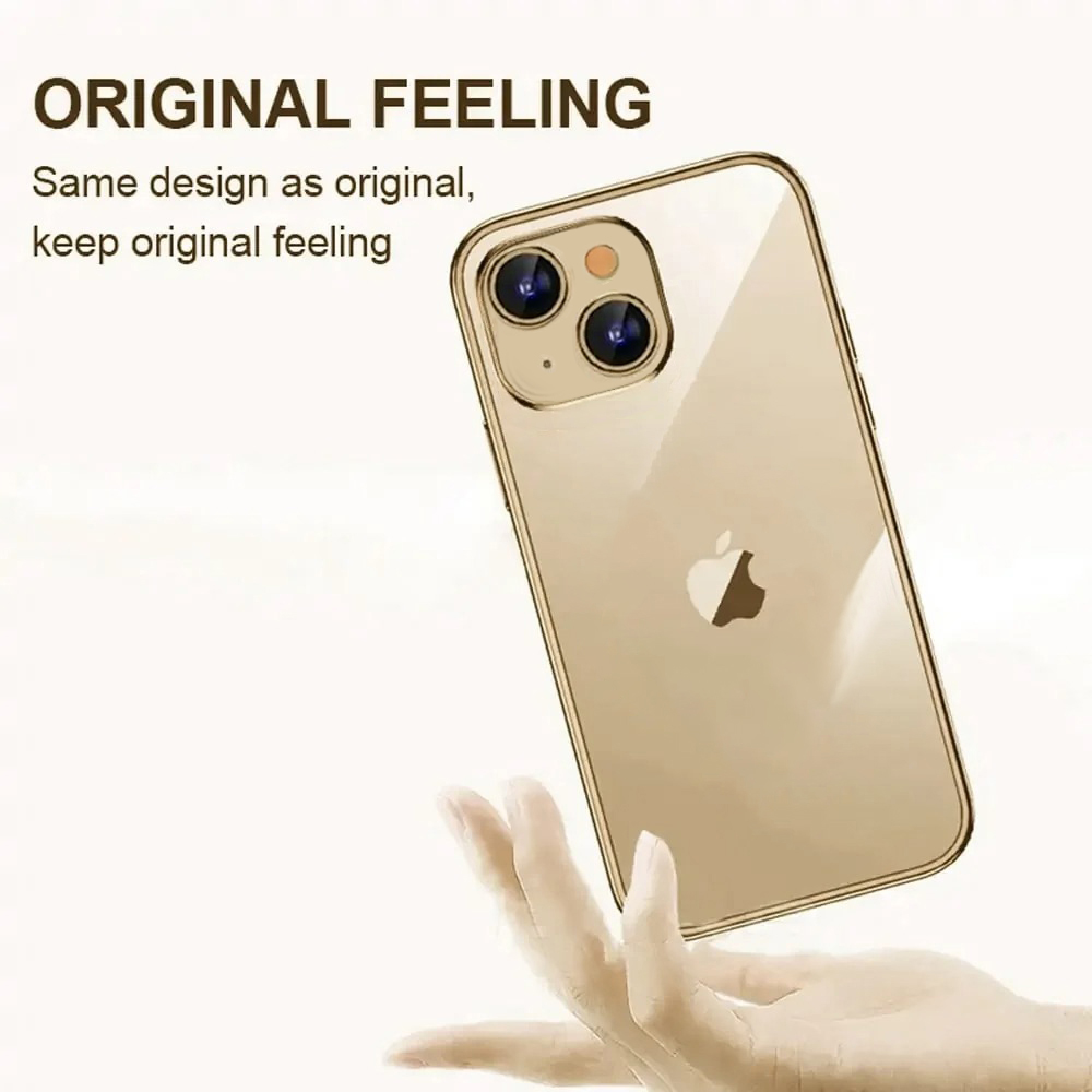 Etui do iPhone 15 slim golden z osłoną kamery, złote (OUTLET)
