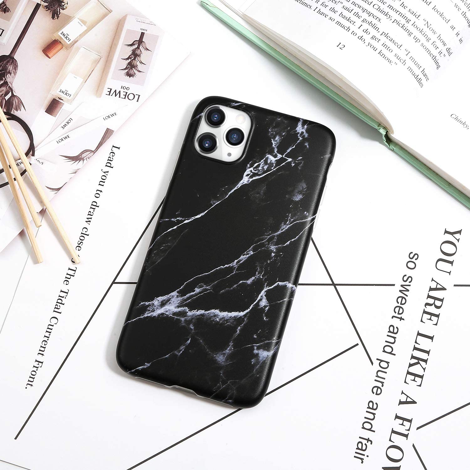 Etui do iPhone 11 Pro Max elegancki marmurek, czarne