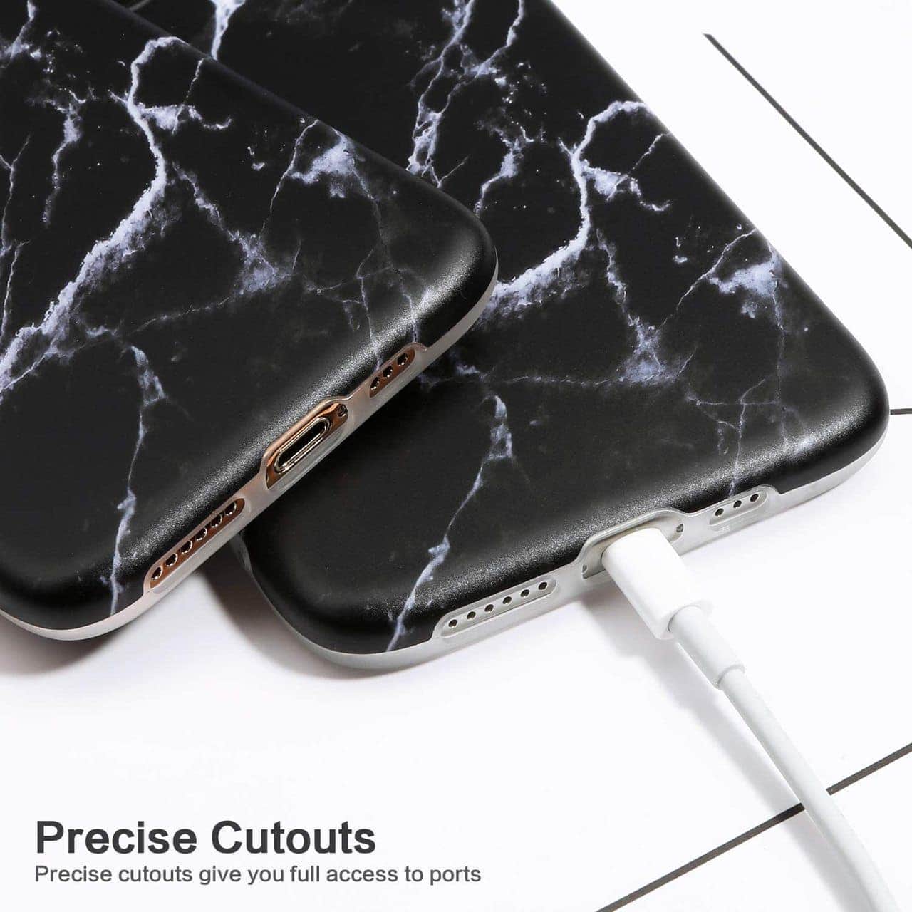 Etui do iPhone 11 Pro Max elegancki marmurek, czarne