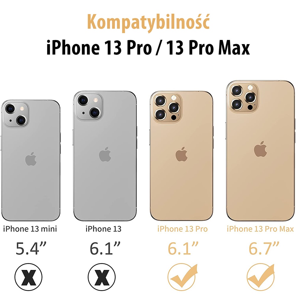 Metalowa osłona obiektywów szkło na aparat iPhone 13 Pro Max złote