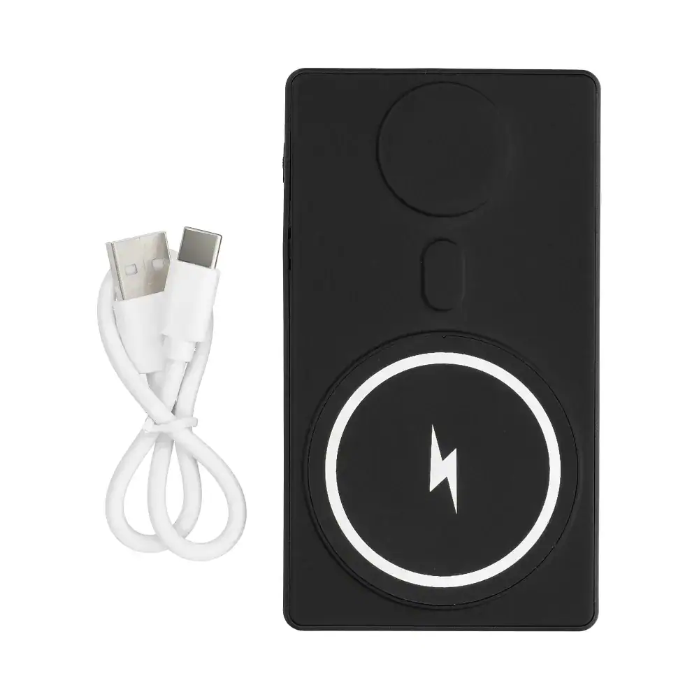 Power bank 5000mAh z ładowaniem bezprzewodowym Magsafe, 15W + ładowanie do Apple Watch, czarny