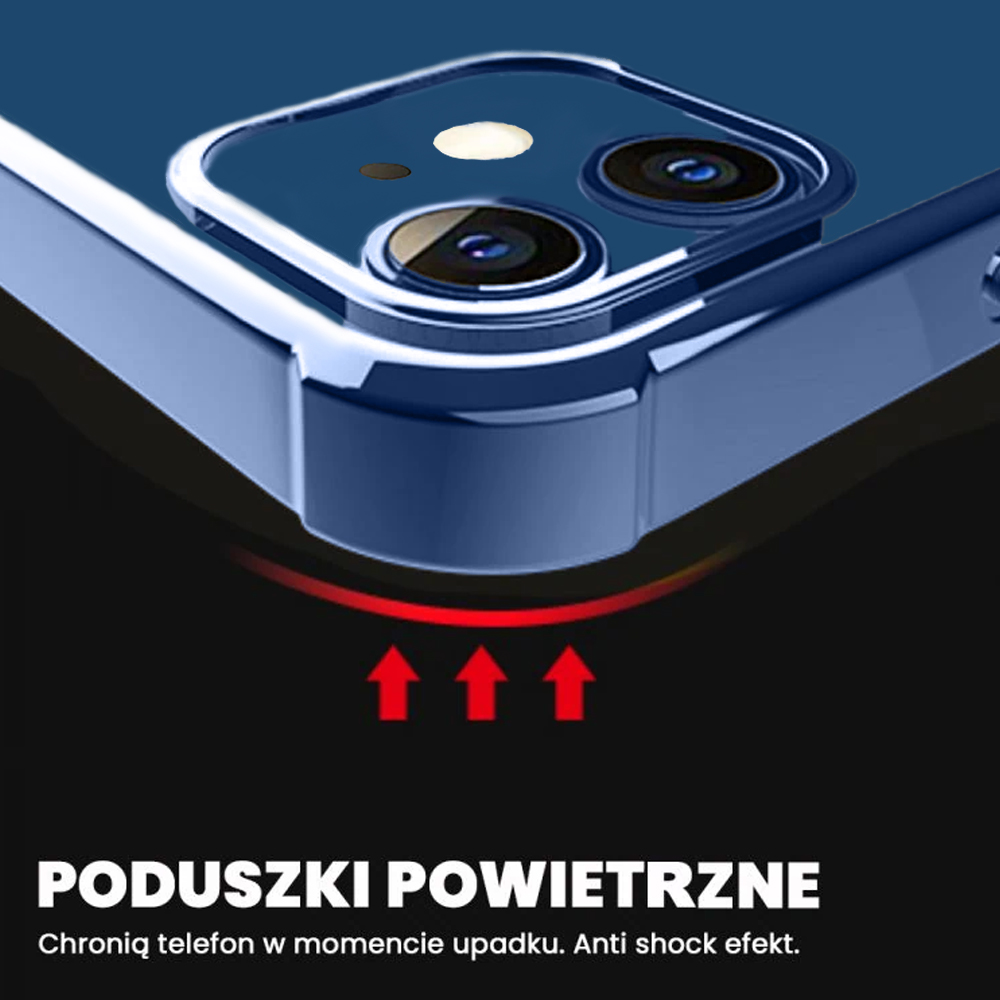 Etui do iPhone 12 MagSafe Protect transparentne ochrona kamery, granatowe