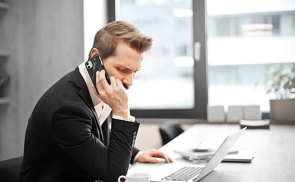 Etui do iPhone 11 Pro Max elegancki marmurek, czarne