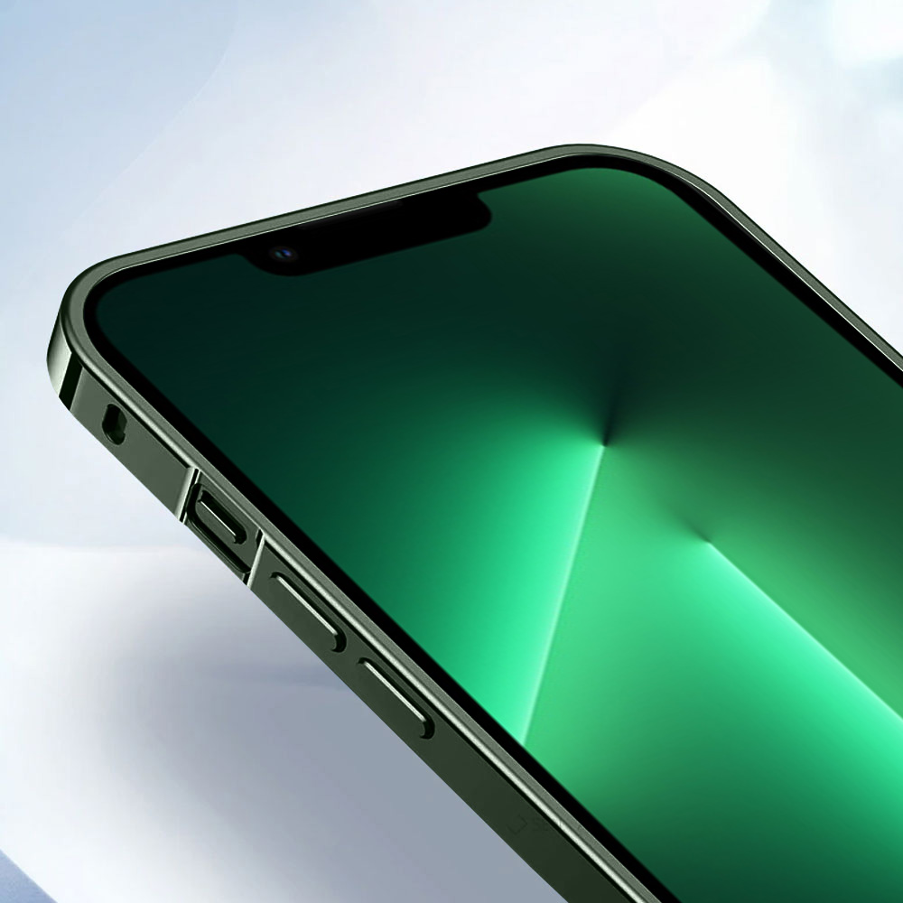 Etui do iPhone 13 Pro Max MagSafe Metalic Green Frame Oryginal matowe, ochrona aparatu, zielona ramka