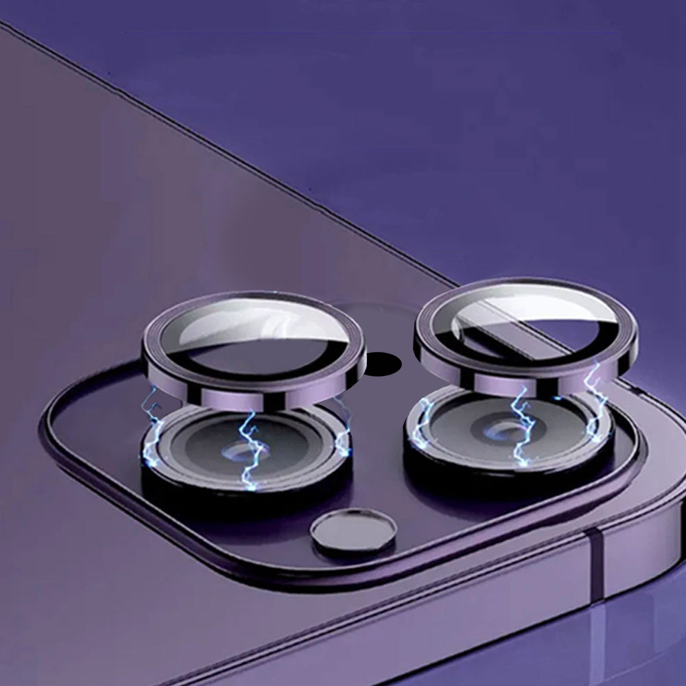 Metalowa osłona obiektywów szkło na aparat iPhone 14, głęboka purpura