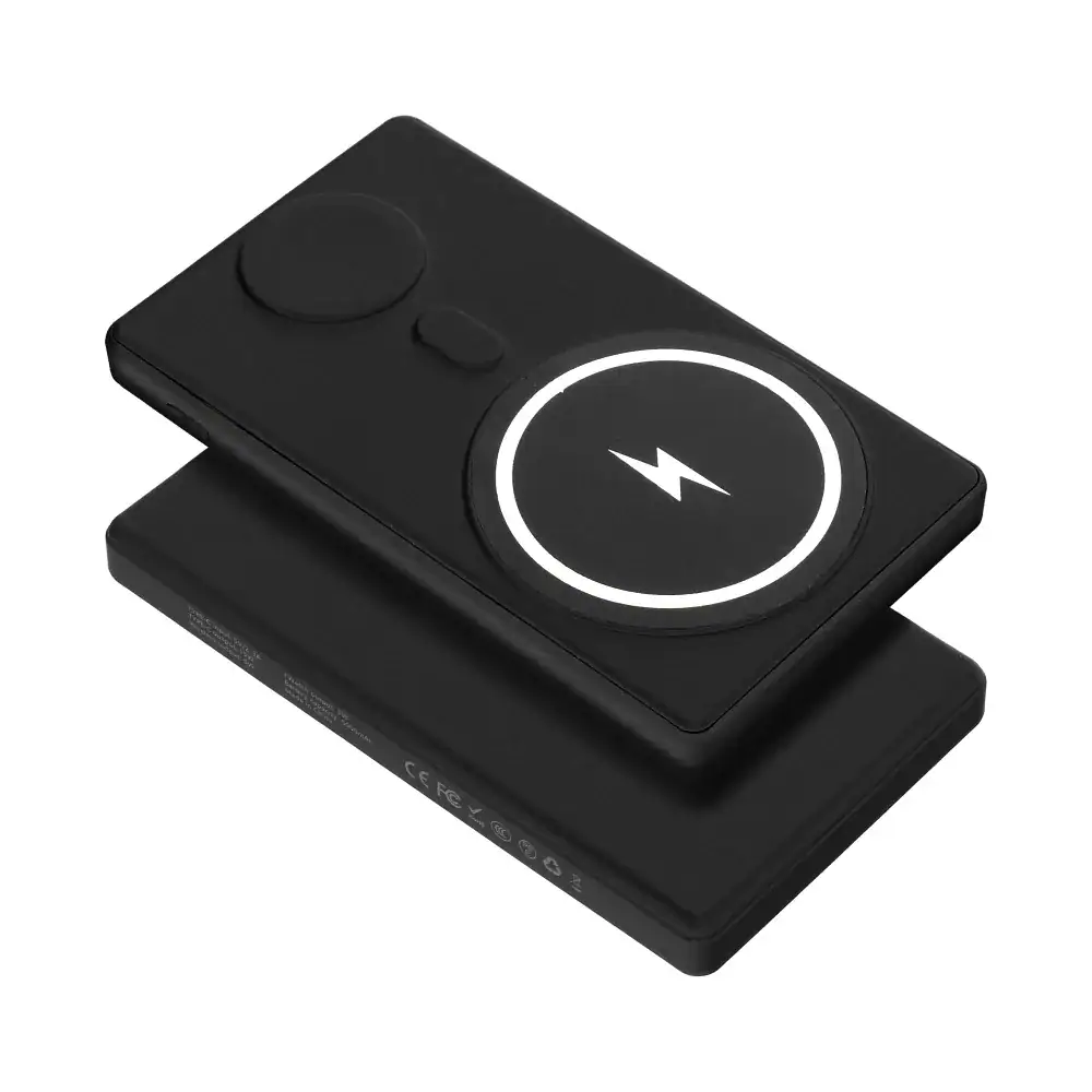 Power bank 5000mAh z ładowaniem bezprzewodowym Magsafe, 15W + ładowanie do Apple Watch, czarny