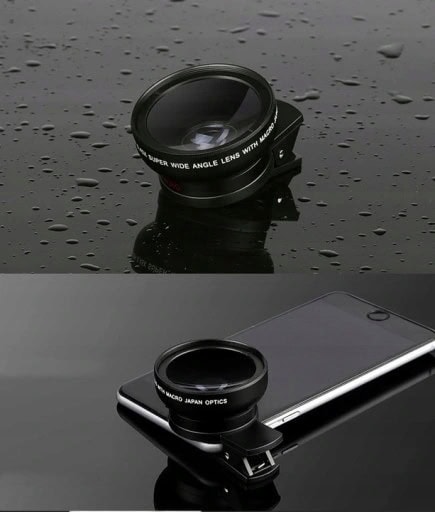 Uniwersalny obiektyw szerokokątny do telefonu 2w1 z klipsem, akrylowy